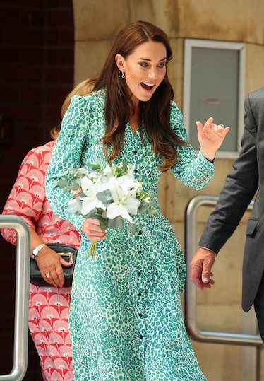 Kate Middleton Wears a Green Leopard Shirtdress For Royal Duties