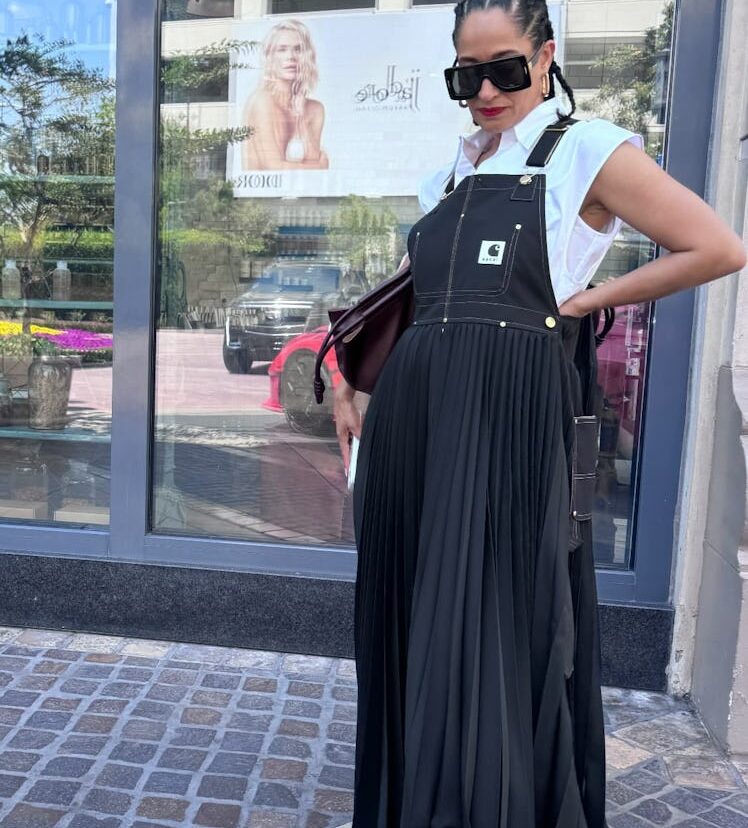 Tracee Ellis Ross's Pleated Dungaree Dress Is Fashion at Its Finest