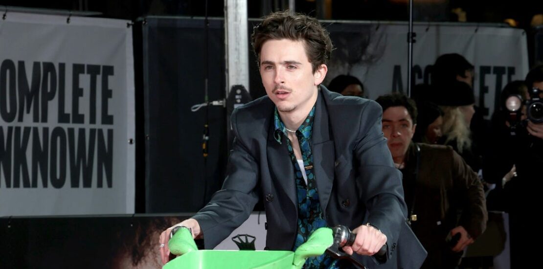 Timothée Chalamet Rode An E-Bike Right On To The Red Carpet